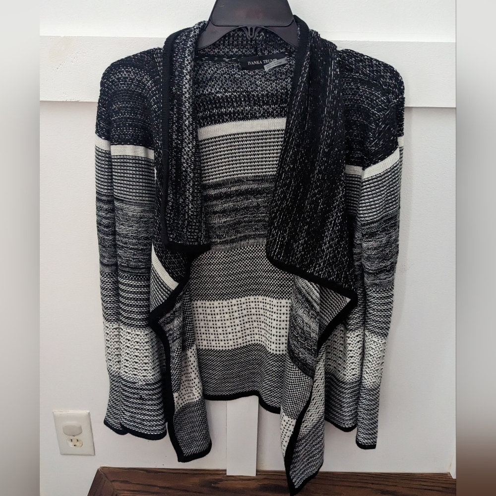 Ivanka Trump Black and White Cardigan